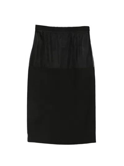 Frenken Sheer-panel Pencil Midi Skirt In Multi