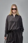 Frenken Silk Habotai Shirt In Gray