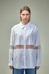 Frenken Street Poplin Organza Oversized Shirt In White
