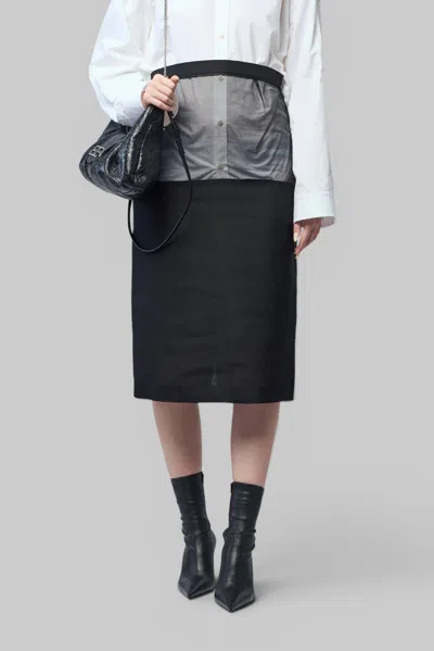 Frenken Stroke Sliced Organza Skirt In Black