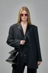 Frenken Tux Xxxl Oversized Ringed Blazer In Black