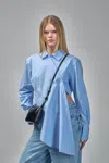 Frenken Twisted Cotton Light Blue Shirt In Blue