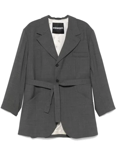 Frenken Wool Mélange Blazer In Grey