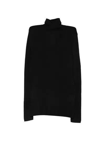 Frenken Wrap-style Roll-neck Knitwear In Black