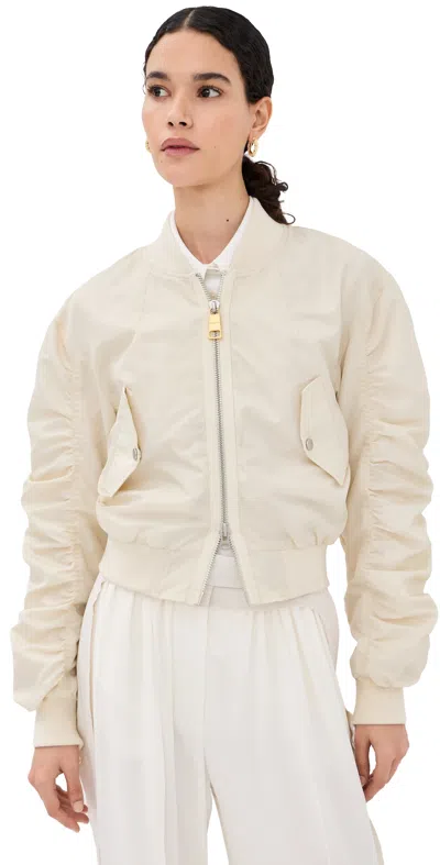 Frenken Zip Bomber Jacket Ivory In Neutral