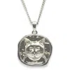 Frenvyrn Men's Lars Cat Coin Necklace, Sterling Silver In Silver
