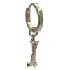Frenvyrn Men's Mars Dog Bone Huggie Hoop Single Earring, Sterling Silver In Silver