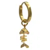 Frenvyrn Men's Mars Fish Bone Huggie Hoop Single Earring, Gold Vermeil In Gold