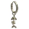 Frenvyrn Men's Mars Fish Bone Huggie Hoop Single Earring, Sterling Silver In Silver