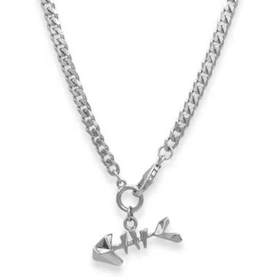 Frenvyrn Men's Mars Fish Bone Necklace, Sterling Silver