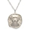 Frenvyrn Men's Silver / Black Lars Reversible Dog Coin Necklace, Sterling Silver In Multi