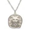Frenvyrn Men's Silver / Green Lars Reversible Cat Coin Necklace, Sterling Silver In Multi