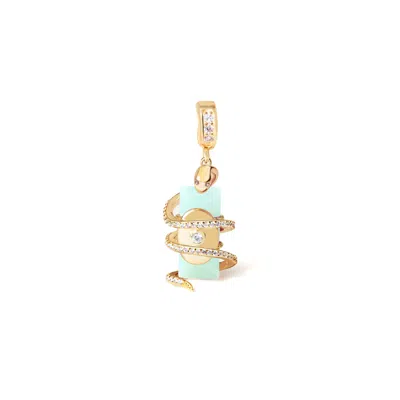 Freqnc Atelier Women's Blue Serpent Charm - Amazonite