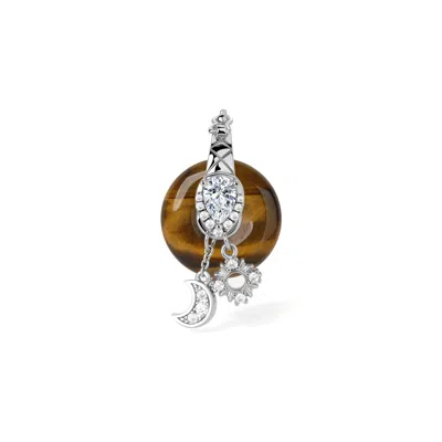 Freqnc Atelier Women's Brown Ouroboros Charm - Tiger's Eye - Solar Plexus Chakra