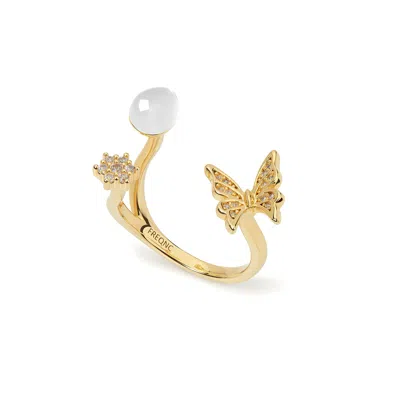 Freqnc Atelier Women's Butterfly Ring - White