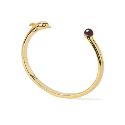 Freqnc Atelier Women's Dolphin Bangle - Brown - Tiger's Eye