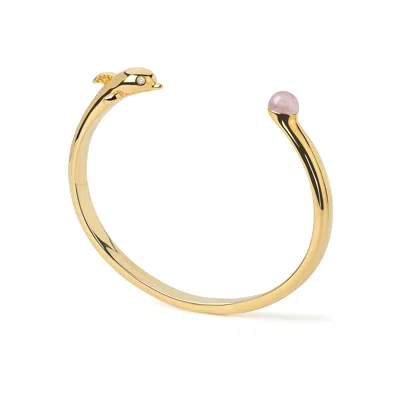 Freqnc Atelier Women's Dolphin Bangle - Pink - Rose Quartz