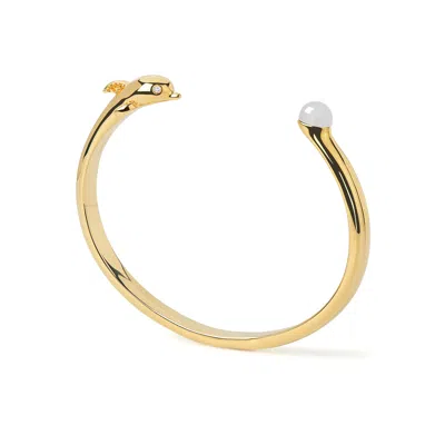 Freqnc Atelier Women's Dolphin Bangle - White - Moonstone