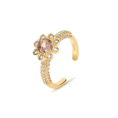 Freqnc Atelier Women's Eight Petals Ring - Gold - Super Seven