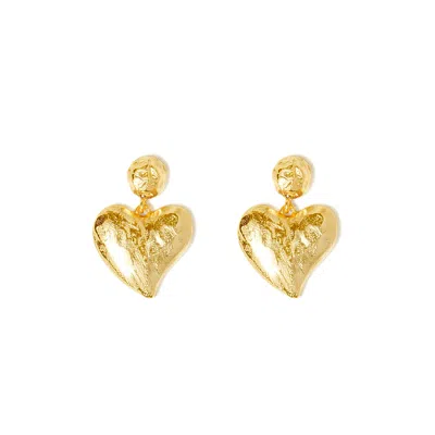 Freqnc Atelier Women's Gold Amor Heart Drop Earrings