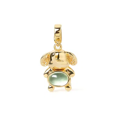 Freqnc Atelier Women's Green Mini Elephant Charm - Gold - Prehnite