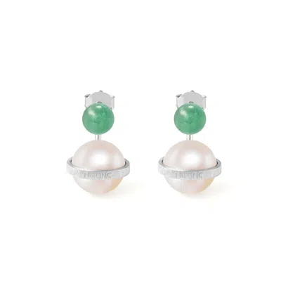Freqnc Atelier Women's Green Orphic Cosmic Egg Earrings - Aventurine