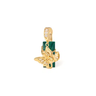 Freqnc Atelier Women's Green Twin Butterfly Charm - Malachite