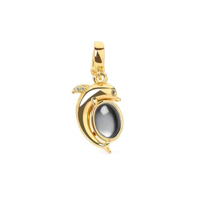Freqnc Atelier Women's Mini Dolphin Charm - Gold - Black Mother Of Pearl