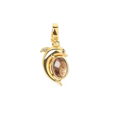 Freqnc Atelier Women's Mini Dolphin Charm - Gold - Super Seven In Yellow