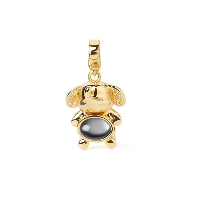 Freqnc Atelier Women's Mini Elephant Charm - Gold - Black Mother Of Pearl