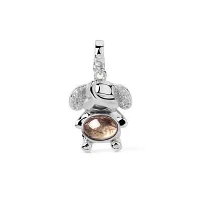 Freqnc Atelier Women's Mini Elephant Charm - Silver - Super Seven In Gray