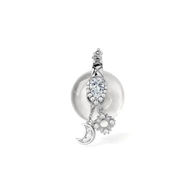 Freqnc Atelier Women's Neutrals Ouroboros Charm - Clear Quartz - Crown Chakra In Green
