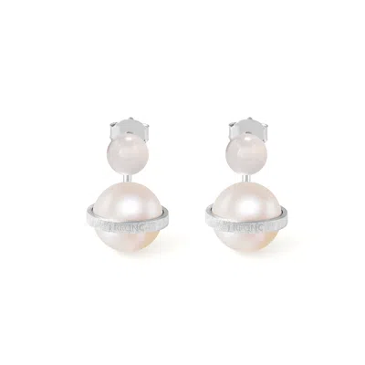 Freqnc Atelier Women's Orphic Cosmic Egg Earrings - White Agate