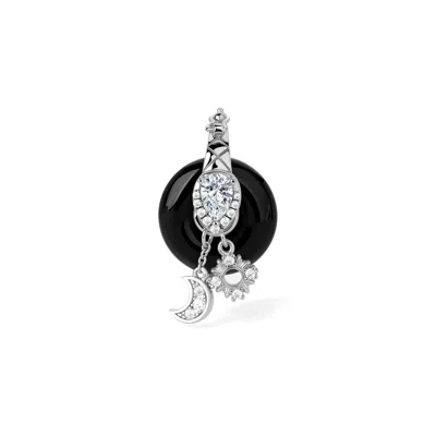 Freqnc Atelier Women's Ouroboros Charm - Black Obsidian - Root Chakra