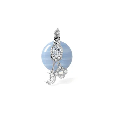 Freqnc Atelier Women's Ouroboros Charm - Blue Lace Agate - Throat Chakra