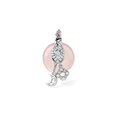 Freqnc Atelier Women's Pink Ouroboros Charm - Rose Quartz - Heart Chakra