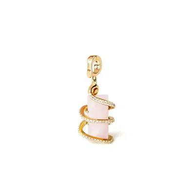 Freqnc Atelier Women's Pink Serpent Charm - Rose Quartz