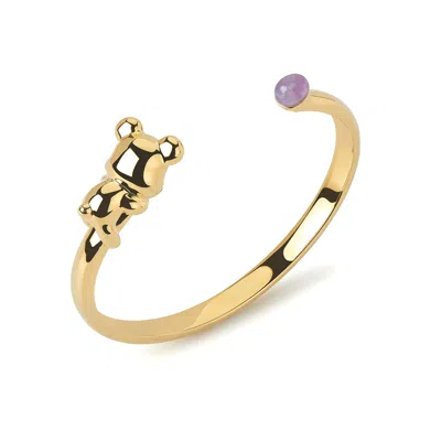 Freqnc Atelier Women's Purple Cuddly Bear Bangle Amethyst Bangle