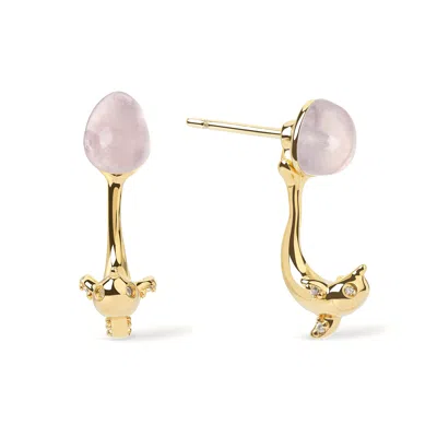 Freqnc Atelier Women's Purple Dolphin Earrings Amethyst Ear Jackets
