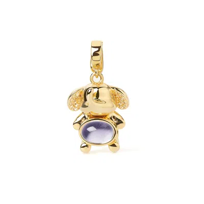 Freqnc Atelier Women's Purple Mini Elephant Charm - Gold - Amethyst