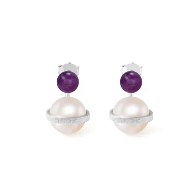 Freqnc Atelier Women's Purple Orphic Cosmic Egg Earrings - Amethyst