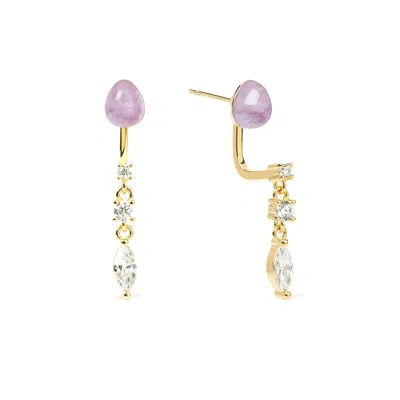 Freqnc Atelier Women's Purple Serpent Earrings Amethyst Ear Jackets