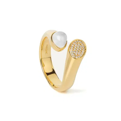 Freqnc Atelier Women's Serpent Ring - White