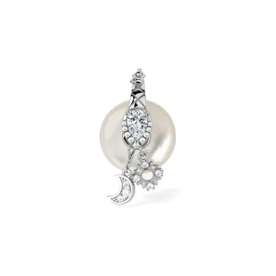 Freqnc Atelier Women's White Ouroboros Charm - Mother Of Pearl - Heart Chakra