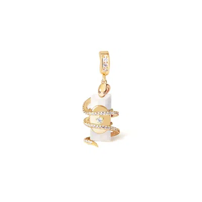 Freqnc Atelier Women's White Serpent Charm - Mother Of Pearl