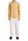 Frescobal Carioca Antonio Linen Shirt In Dried Moss In Gold