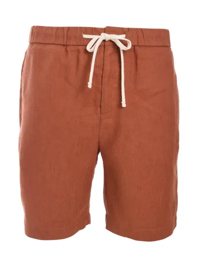 Frescobal Carioca Men's Felipe Twill Linen Shorts In Silk Brown