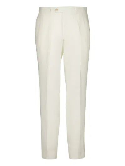 Frescobol Carioca Affonso Tailored Linen Trousers In White
