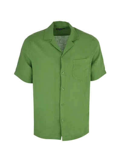 Frescobol Carioca Angelo Chest-pocket Short-sleeve Shirt In Green