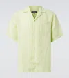 Frescobol Carioca Angelo Linen Bowling Shirt In Green
